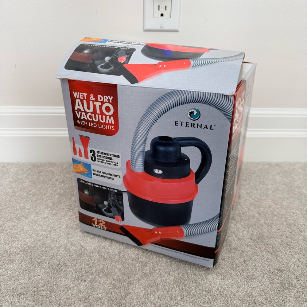 Eterna Dual-Function Auto Vacuum - Red and Black